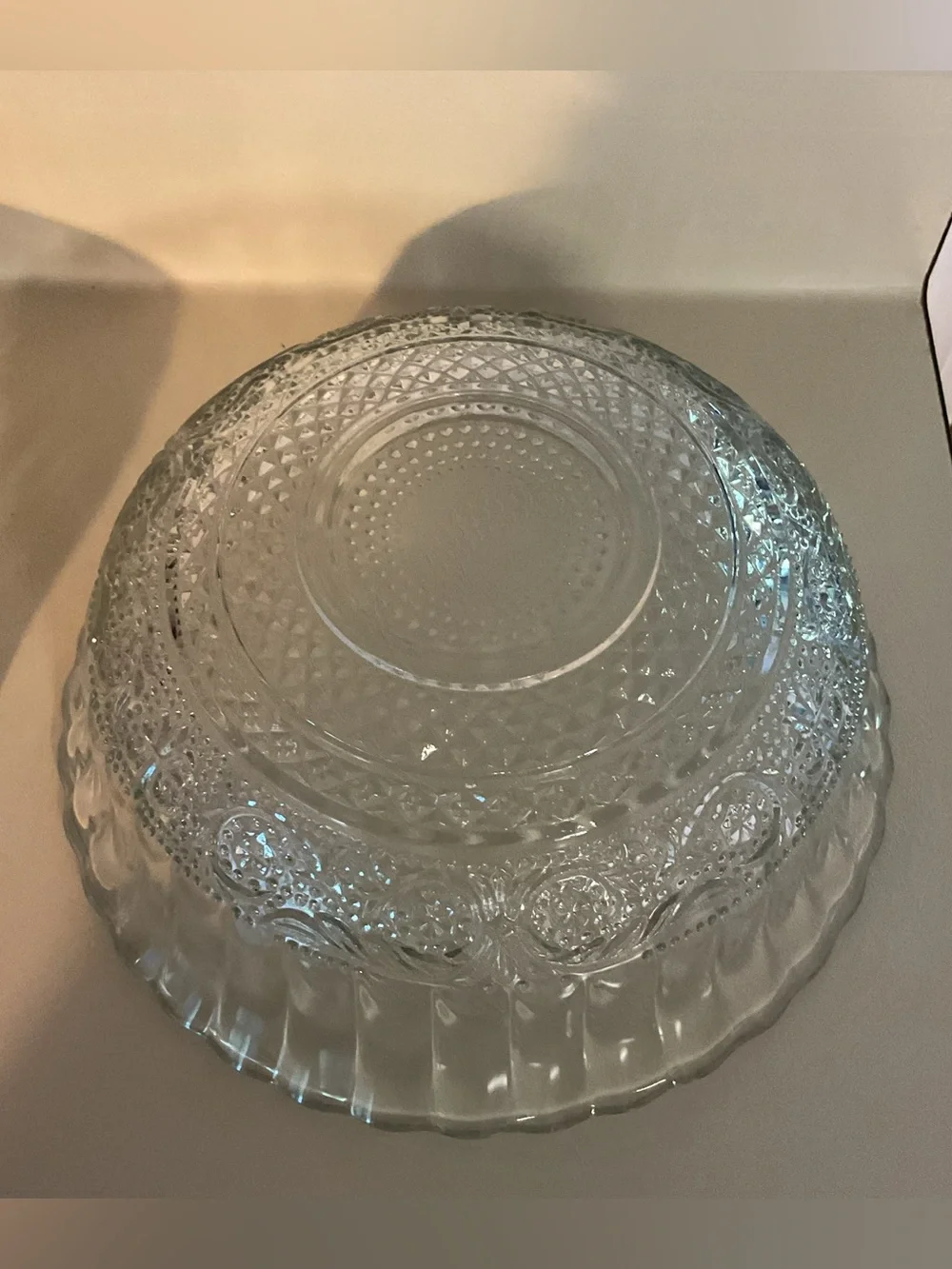 Pretty Clear Glass Fluted Matching Serving Bowls - Set of 2